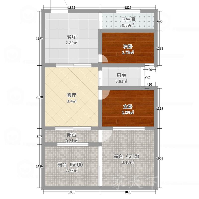 宜城水岸,宜城水岸精装2房2厅 赠送300平大露台12