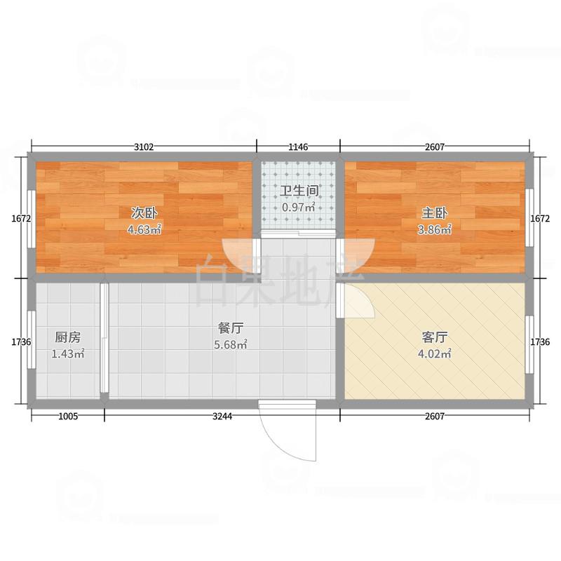 六纬路小学2室1厅1卫朝南北精装出租8