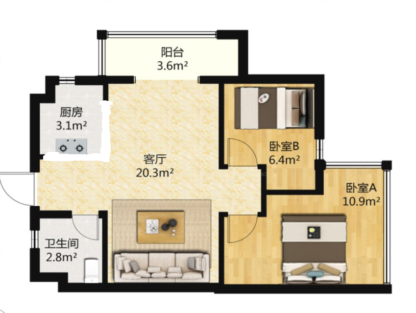 联投金色港湾二期,联投金色港湾 精装2室 设施齐全.7