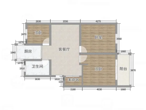 春天花园2室2厅1卫朝南精装房源图片