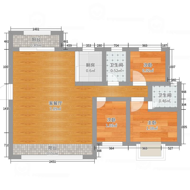 翡翠华庭,双层空间，三室两厅,仅售42.8万元13