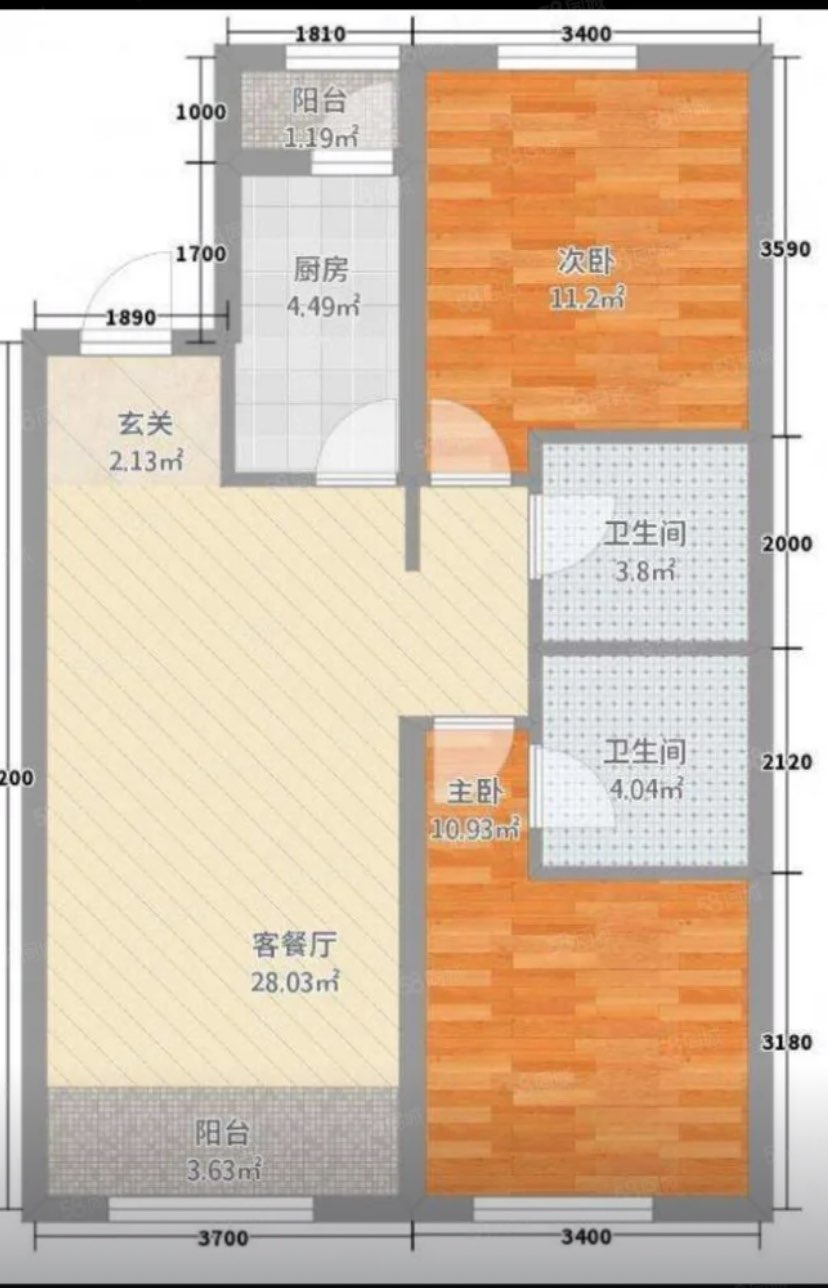 万科城市花园,万科城市花园步梯洋房6住1西山98平2室二厅带院66.6万13