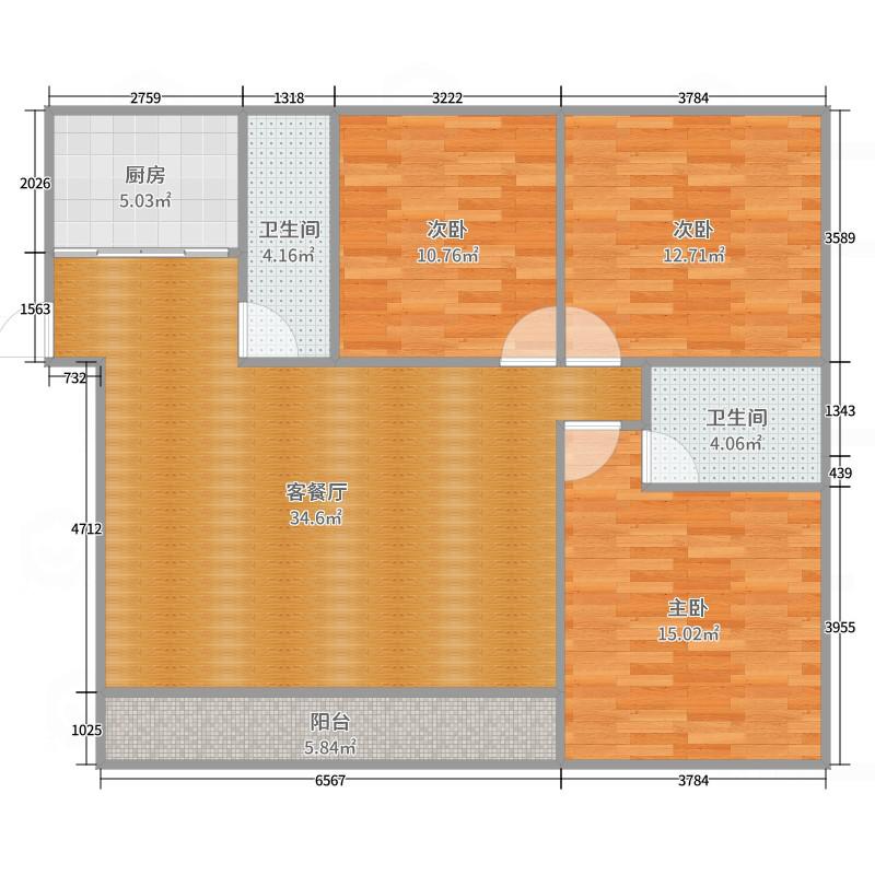 弘康体育新城,体育新城电梯中层毛坯3房11