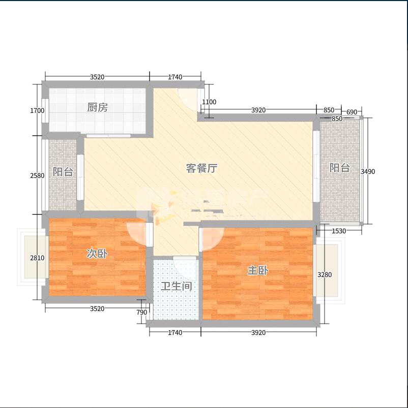 三经路省投资公司宿舍,全新精装修2室2厅1卫1阳台，拎包入住，采光空气都很好！14