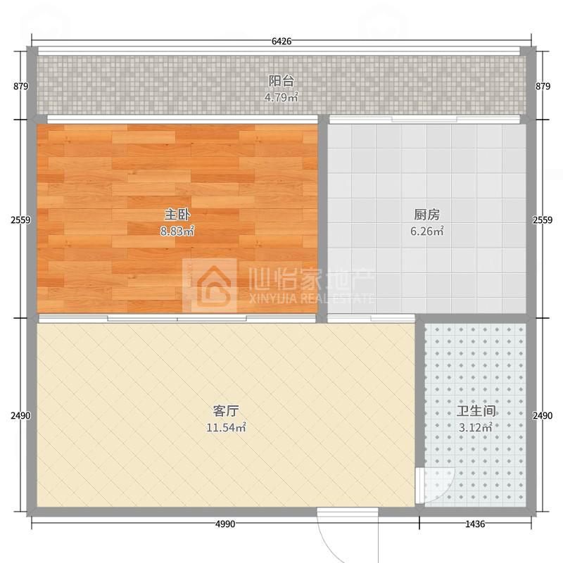 盟科观邸,盟科观邸一室一厅能改两室 因房主去外地卖房11