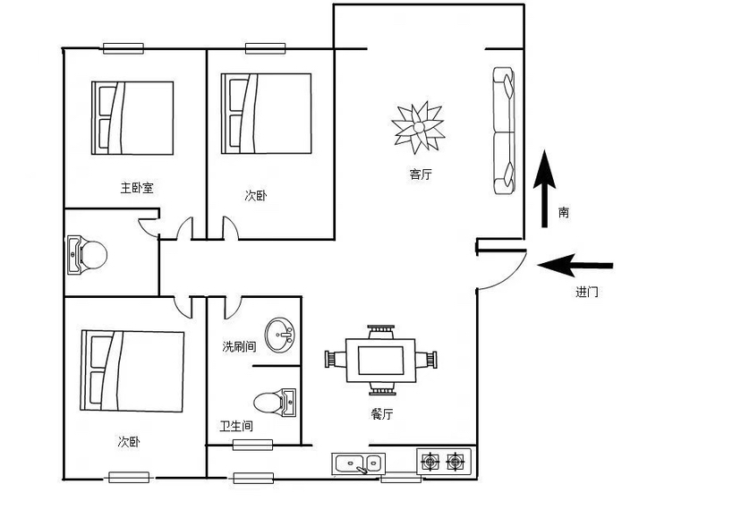 丰华苑小区,丰华苑经典南北通透 证过五 送车库 精装修没有贷款10