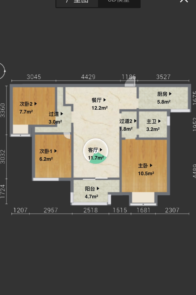 雅居乐凤凰台3室2厅1卫普通出租10