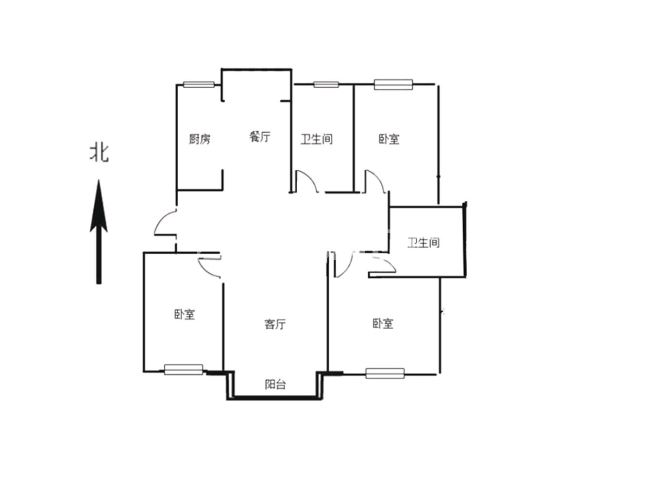 恒景国际花园,万象城旁恒景花园多层二楼南北通透飞机户型纯毛坯13