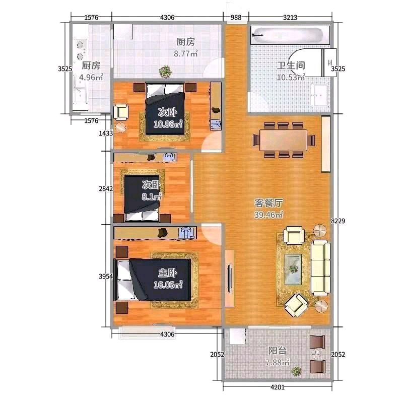 新密市新密精装3室2厅1卫二手房出售9