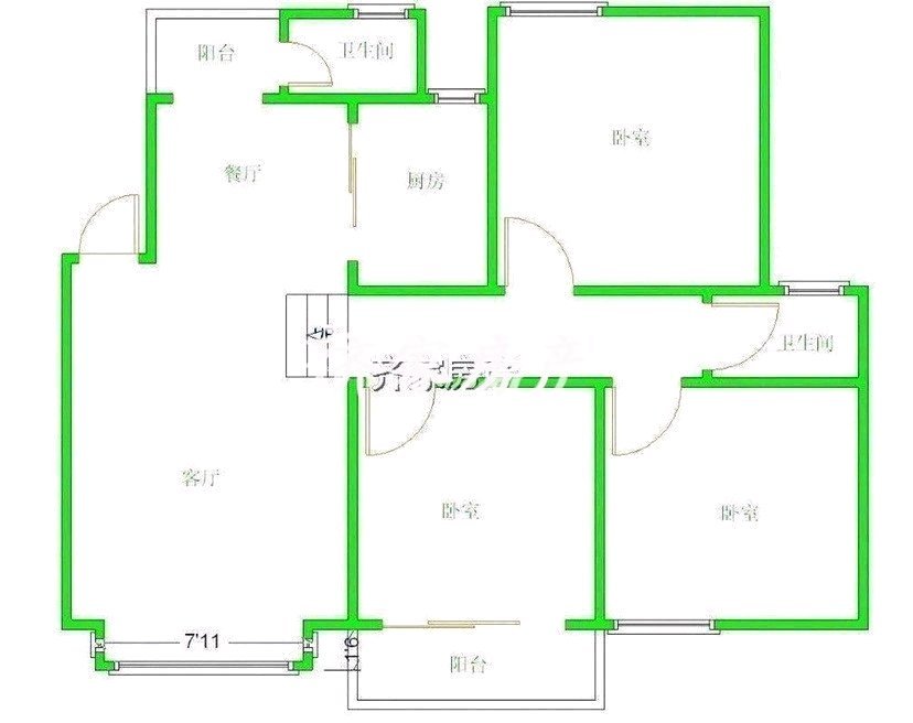 泰和新居,性价比超高的3室2厅2卫1阳台 阳光 视线 无忧！13