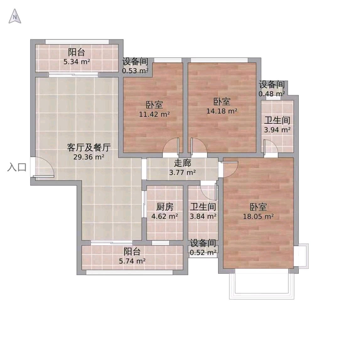 麒麟区北片区毛坯3室2厅2卫二手房出售12