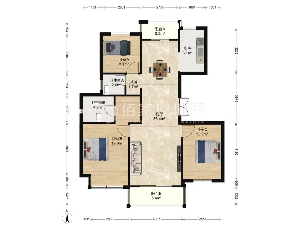 鼓楼区建宁路普通3室2厅2卫二手房出售8