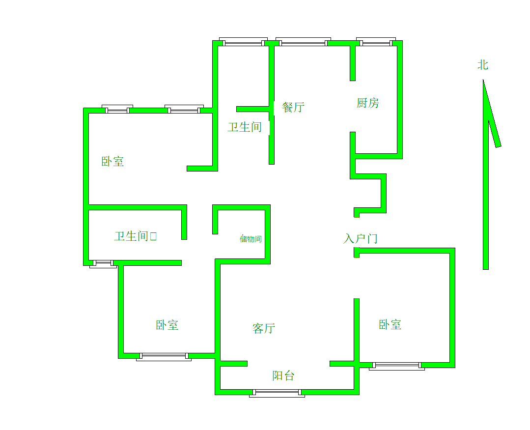 莲池区东湖片区毛坯3室2厅2卫二手房出售11
