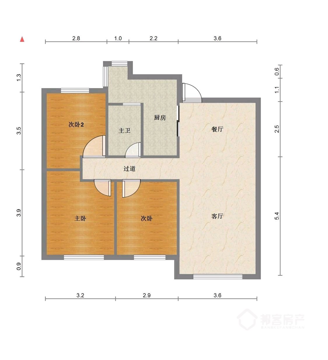 3室2厅1卫1阳台98㎡,阔绰客厅,超大阳台-中海广场二手房价