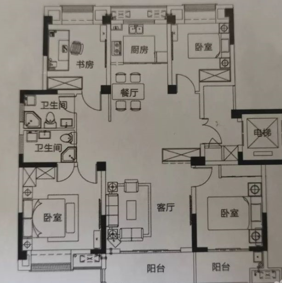 盛世苑,盛世苑 两室两厅一卫 毛坯3313