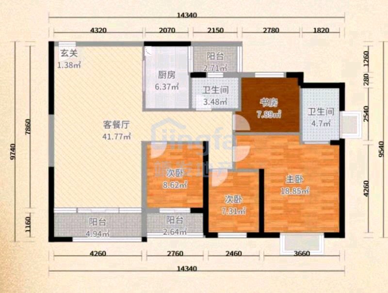 麒麟区东片区毛坯4室2厅2卫二手房出售14