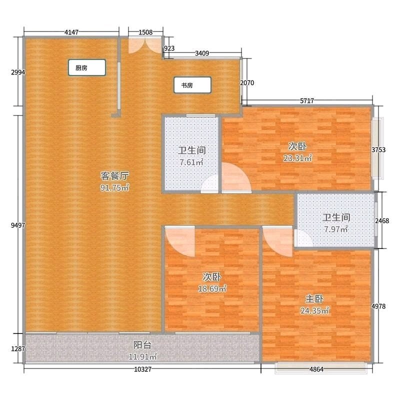 麒麟区南片区毛坯3室2厅2卫二手房出售13