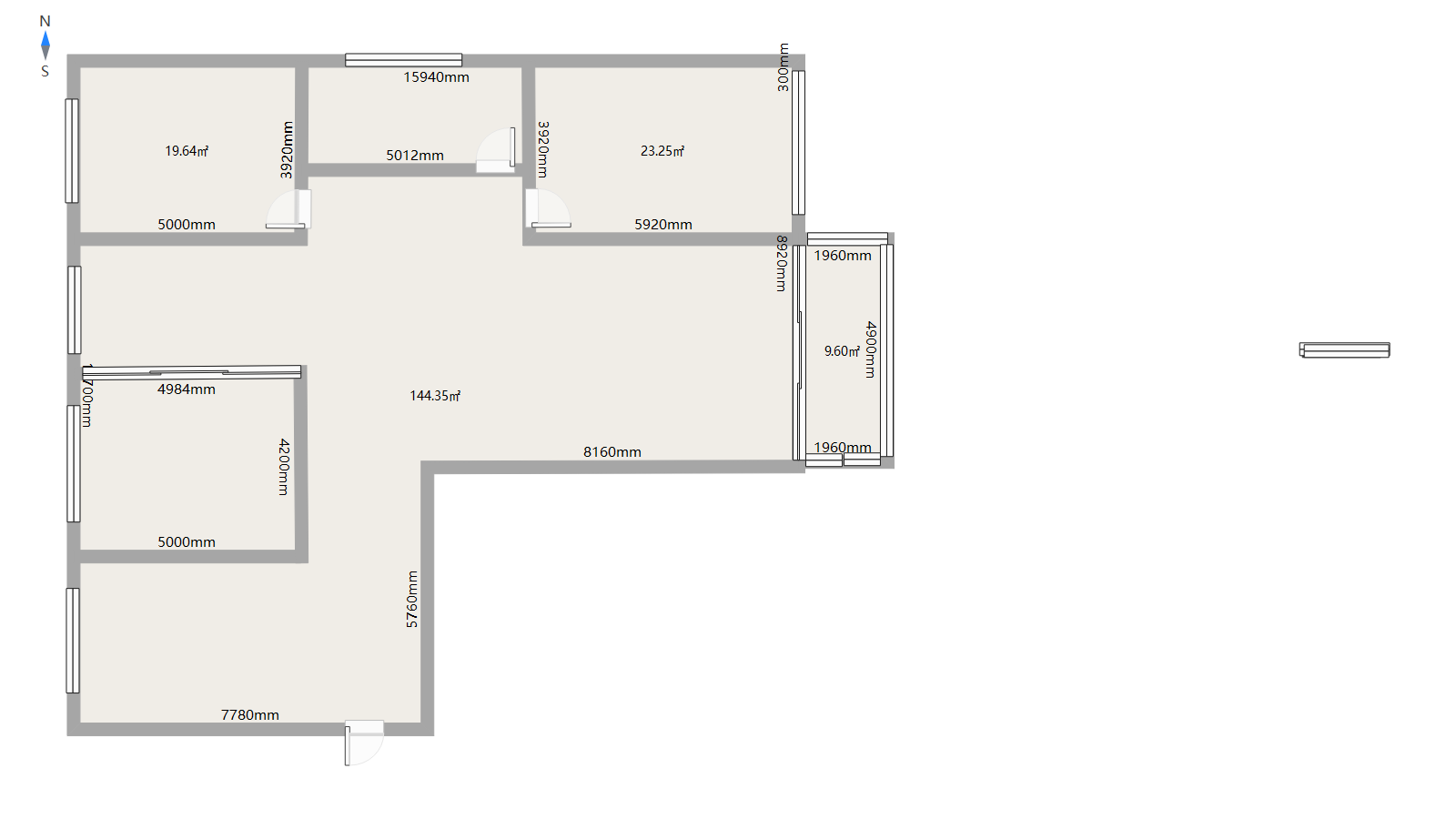 大洋五洲,2室2厅1卫1阳台94㎡,阔绰客厅,超大阳台9