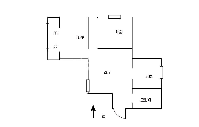 市辖区城中精装2室2厅1卫二手房出售6