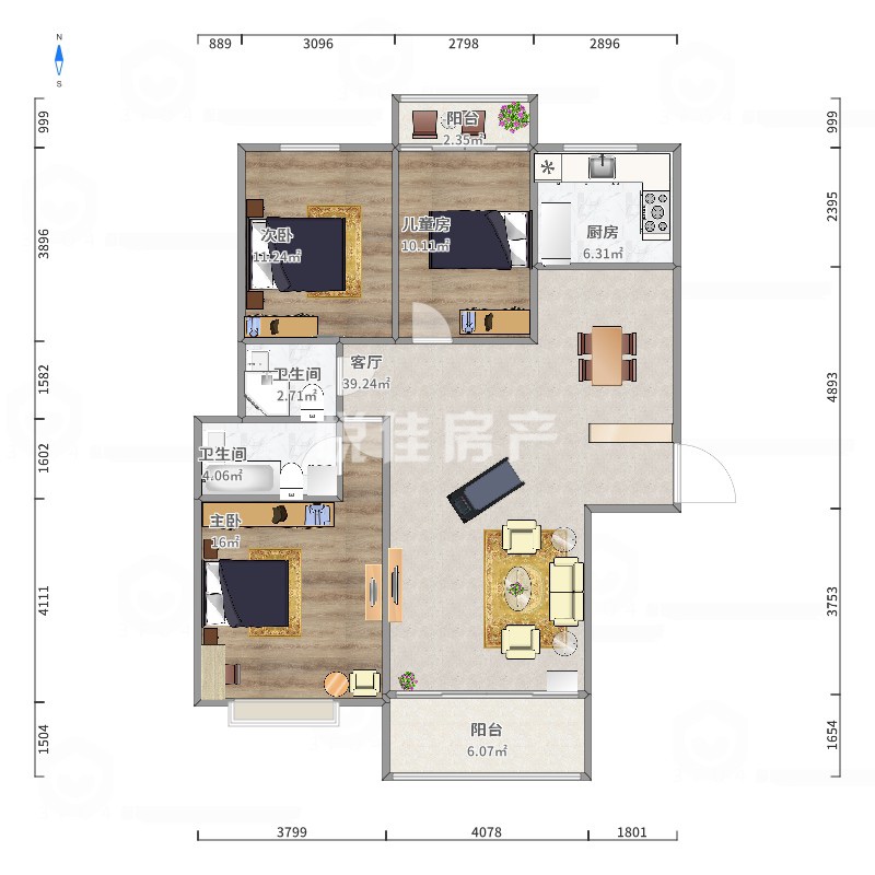 玺雀,渭河小学附近电梯房，附近大型小区居住环境舒适10