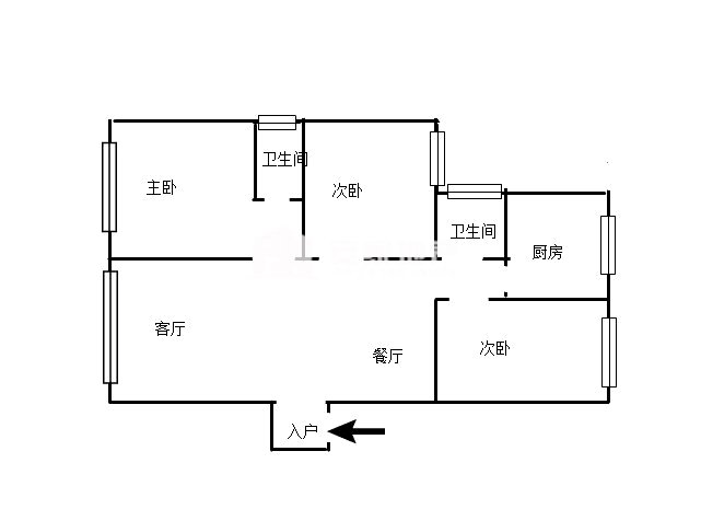 坝中名园,中坝王府井旁 精装套三双卫 配套齐全 可按揭10