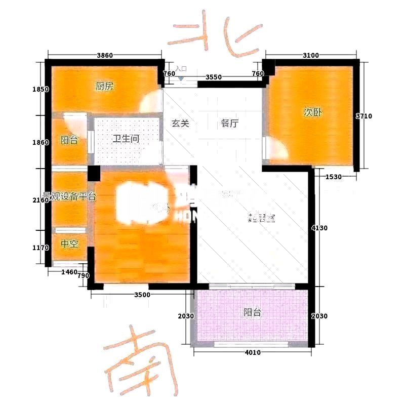 中大青山湖东园,婚装全明南北户3室2厅2卫2阳台,格局工整合理超高的13