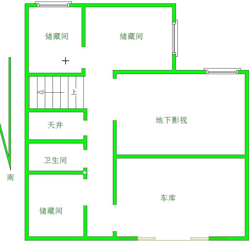 光岳府,地上一共2层203平方，车库38平方，地下94平方，共4层15