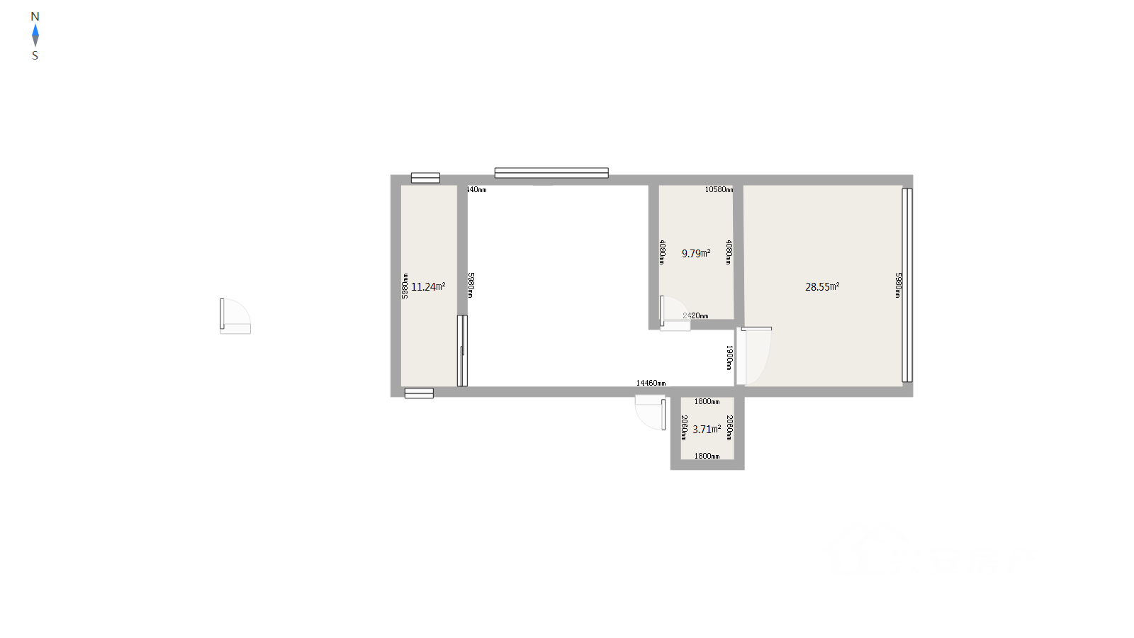 兰飞中区,1室2厅1卫1阳台71㎡,阔绰客厅,超大阳台11