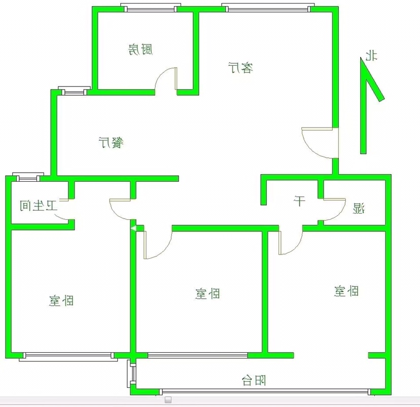 欧景丽都,婚装全明南北户3室2厅2卫1阳台,格局工整合理14