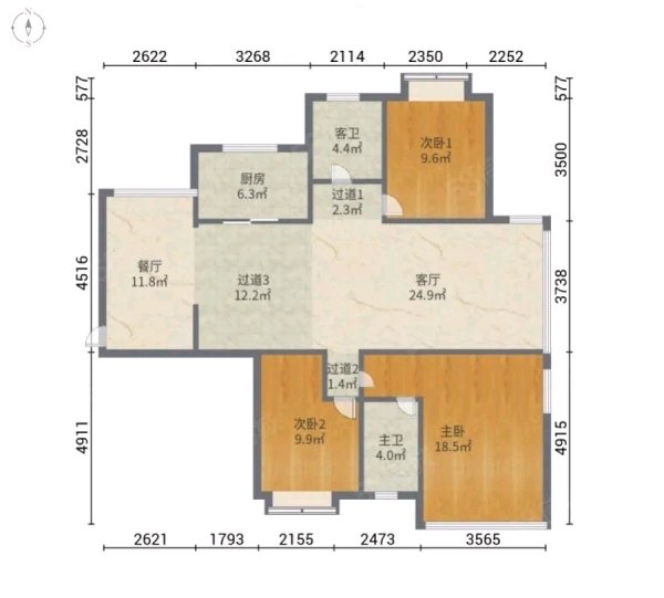 公园一号,急售!69.8万 公园一号电梯 137.8平精装修3室2卫13