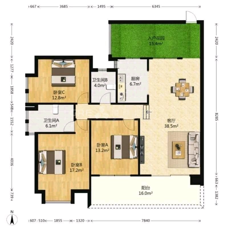 鸿基紫韵,双地铁口南湖畔鸿基紫韵三室精装修拎包入住看房方便13