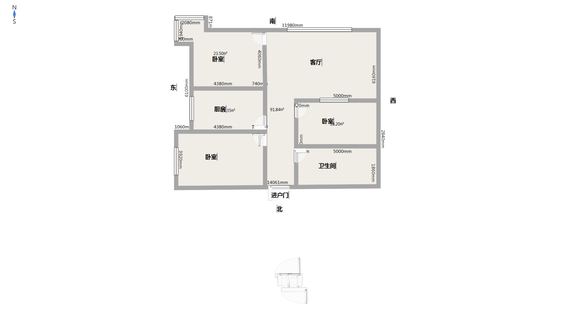 海旺家园,海旺家园一室精装修简单家具齐全9