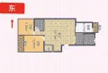 2室2厅1卫1阳台90.3㎡,阔绰客厅,超大阳台12