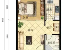 邓州市|理想城1室1厅1卫出租