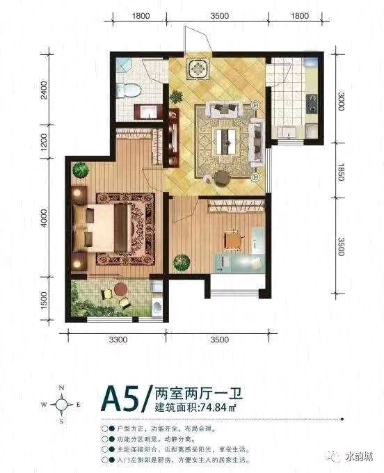 水韵城,水韵城 中层两室74.5平66万送储 随时办证，出租中11