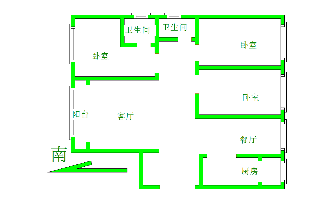 城区城南毛坯3室2厅2卫二手房出售12