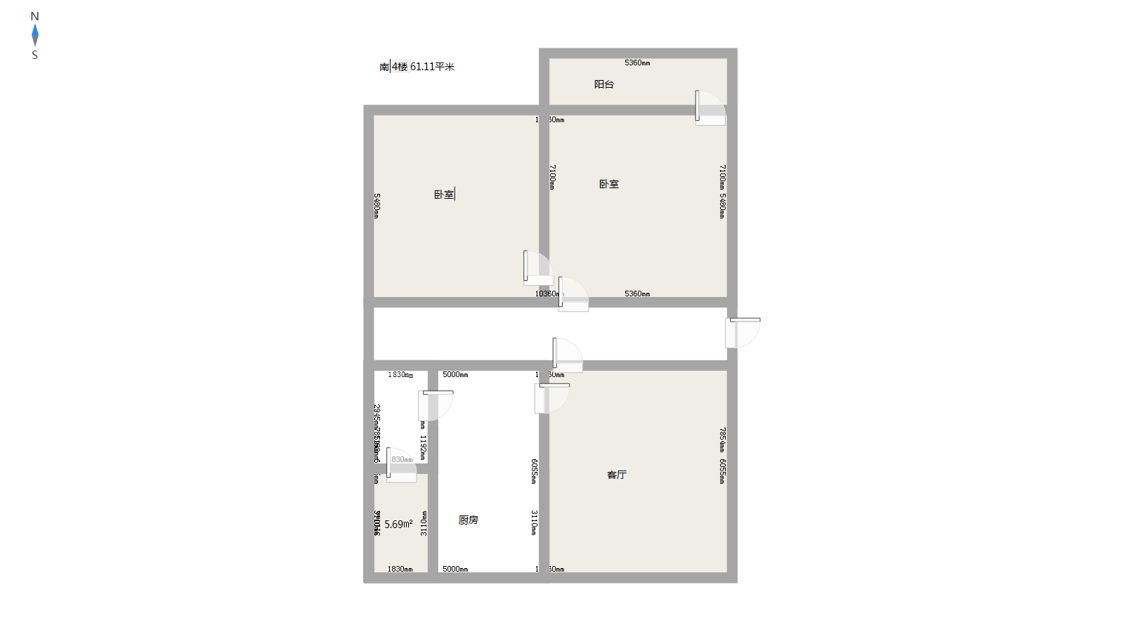 广润门一区6片,广润门一区6片45万元53.94㎡2室1厅1卫1阳台精装14