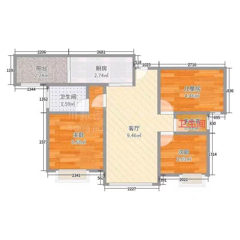 沿滩区沿滩新城毛坯3室2厅2卫二手房出售13