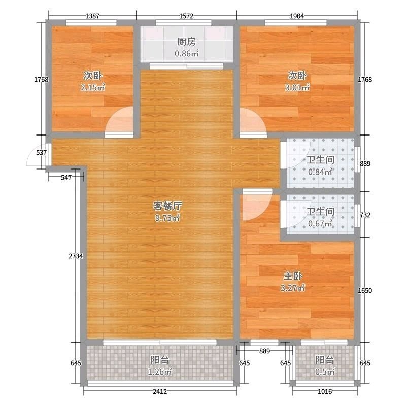 信都区桥西毛坯3室2厅2卫二手房出售12