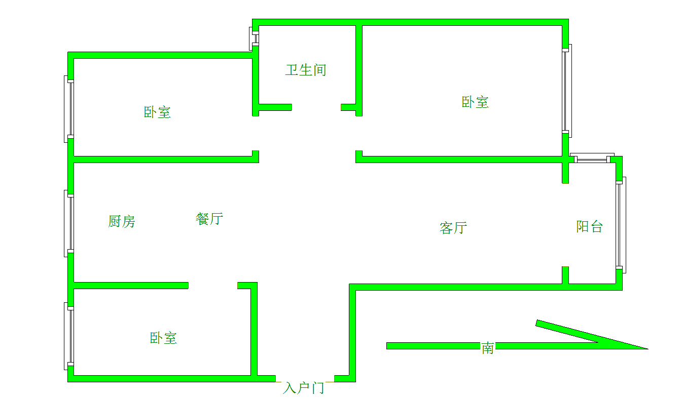 城区城西毛坯3室2厅1卫二手房出售10