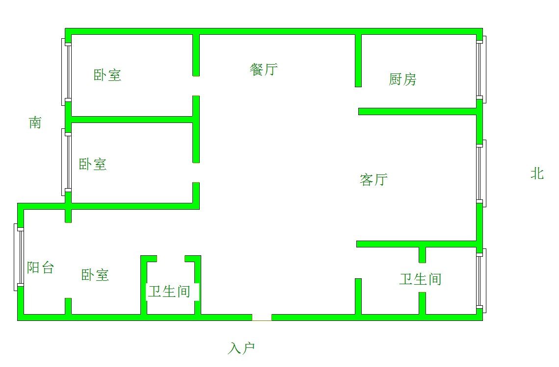 新东方名人苑三期,户型方正       南北通透13