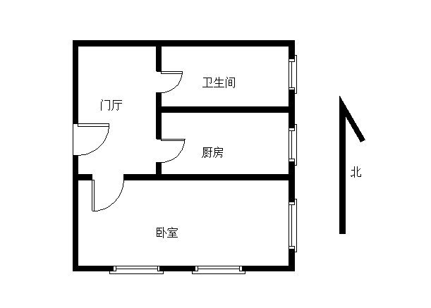 江苏路小区,性价比超高的1室1厅1卫0阳台 全明户型7