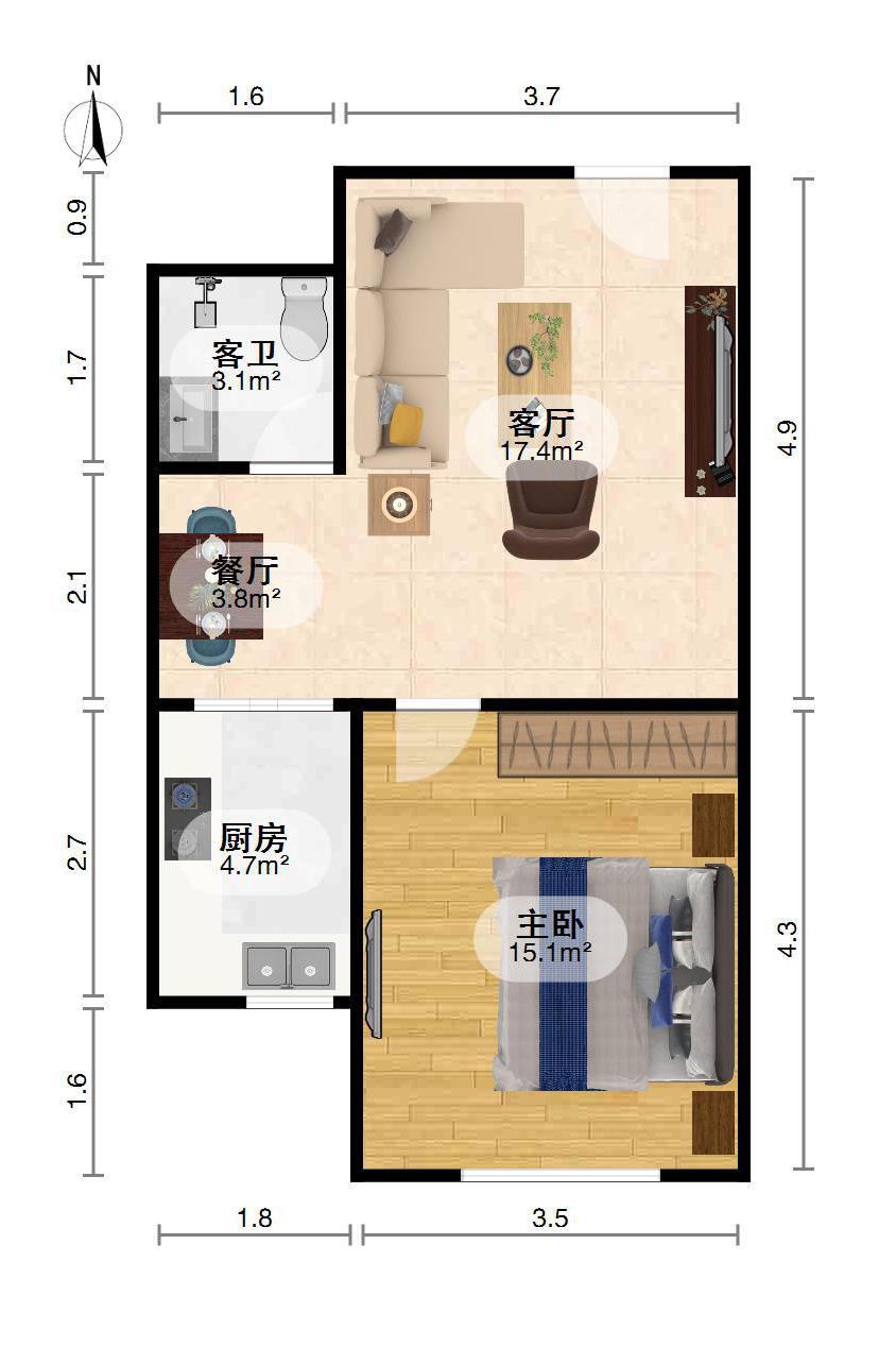 长大家园,长大家园北院24住21精装南向58.1平22.9万可贷款10