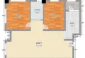 2室2厅1卫1阳台1500元/月,价格实惠,空房出租8