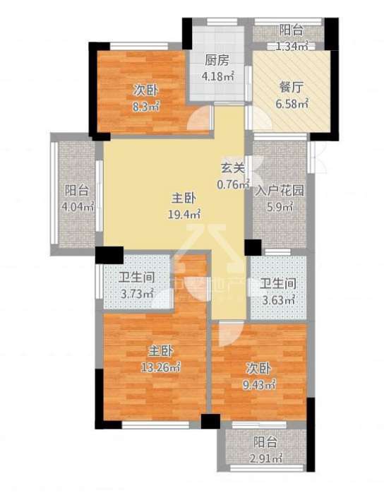 龙泽府第,曙光龙泽府第 116.06平米 95万10