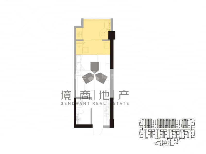 嘉天SMART,地铁口，精装一室，有双气7