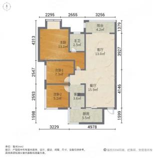 中建梅溪湖中心,经典中建梅溪湖中心3室2厅2卫1阳台！精装修！两证齐全！10