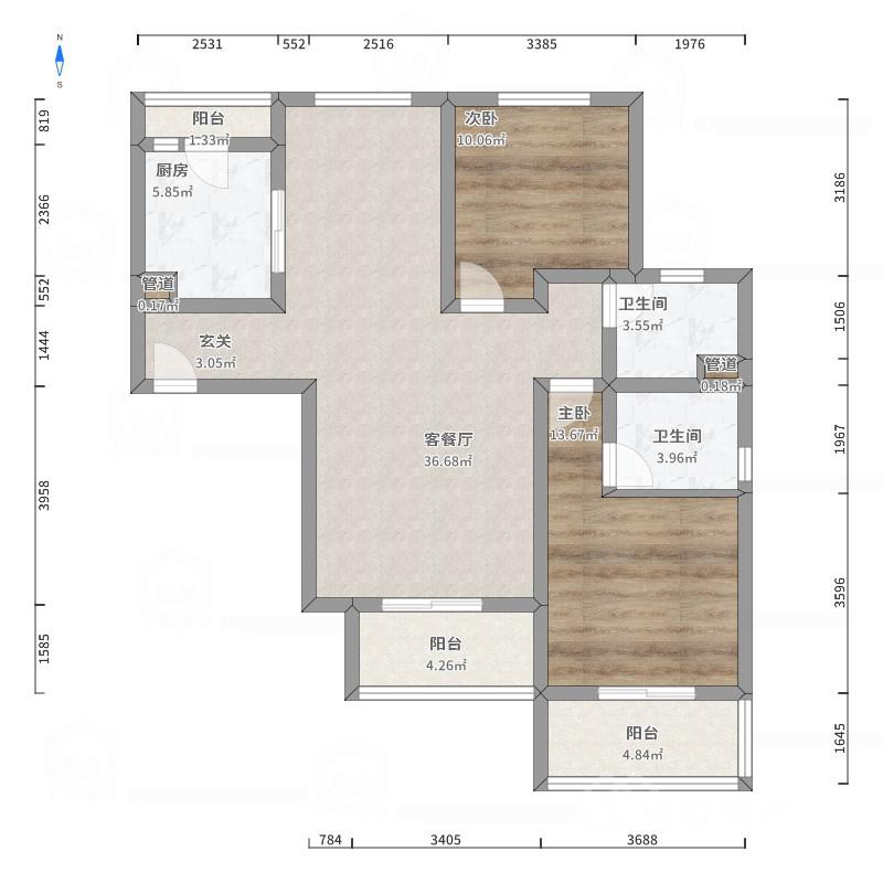 八盘峡电力小区,八盘峡电力小区2000元/月124㎡3室2厅2卫1阳台普通南13