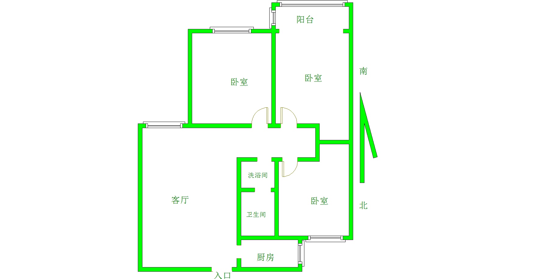 郊区城西毛坯3室2厅1卫二手房出售10