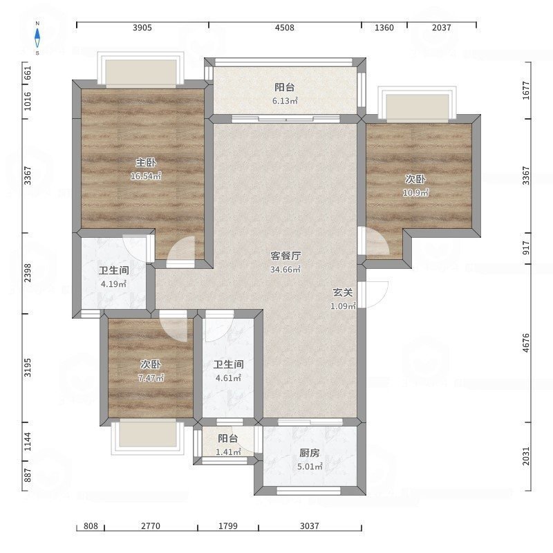 顺安南苑,三房简装，家具齐全，有空调冰箱洗衣机9